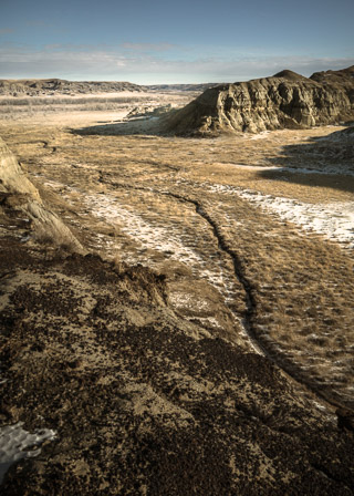 Flattening into the Red Deer River