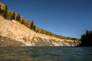 Sunlit Saskatchewan Cliff