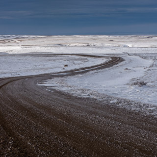Snowy Winding Road