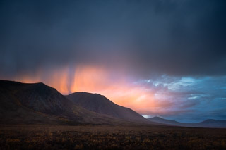 Sunset-lit Tombstone Rain