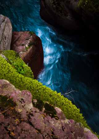 Moss Above Rushing Stream
