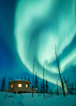 Lights Above A Cozy Cabin