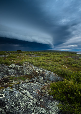 Curved Storm Front Over Tundra