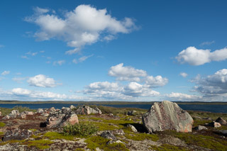 Scattered Stones on a Blue Sky Day