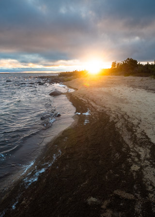 Sunset Beach on MacKay Lake