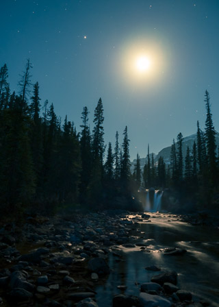 Moonlit Cascade
