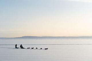 Sledding Across the Lake