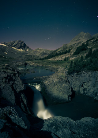 Aster Lake Falls by Night