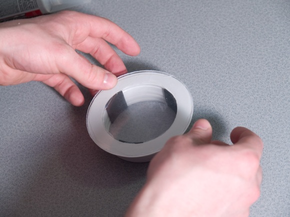 Firmly press the plexi-glass on and let dry