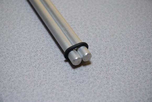 Aluminum rods held together with rubber washer